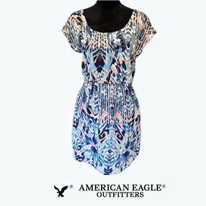 AMERICAN EAGLE OUTFITTERS Strappy Open Back Pocketed Multicolor Dress Sz S